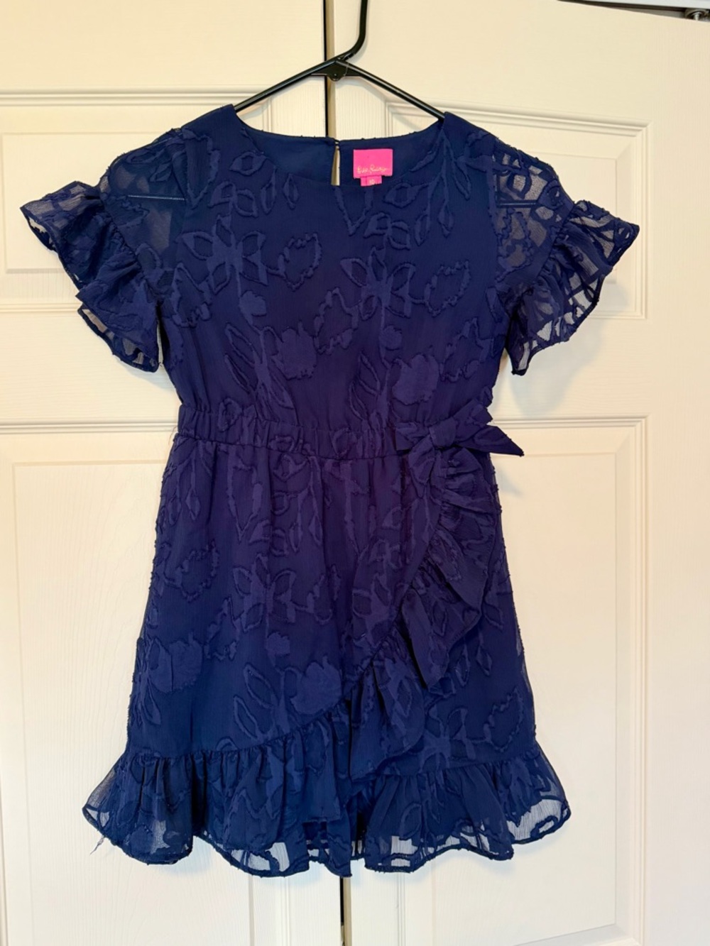 Lilly Pulitzer Navy Floral Ruffle Dress